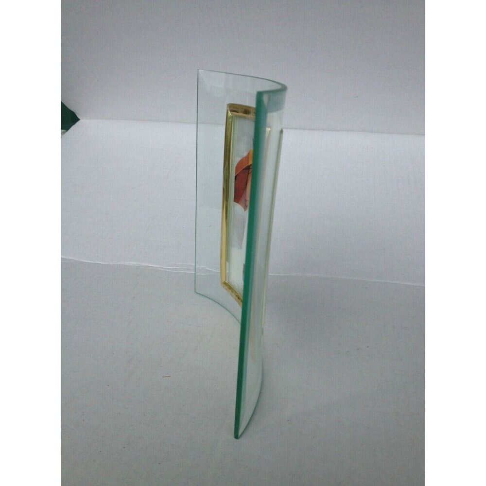 NIB Elegant Glass and Gold tone Picture Frame Decorated for Pic.W 3.5" x H 5.5" - Picture 3 of 11